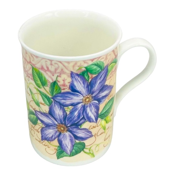 English Vintage Crown Trent Fine Bone China Coffee Mugs Set of 2 Floral Design - Picture 8 of 11